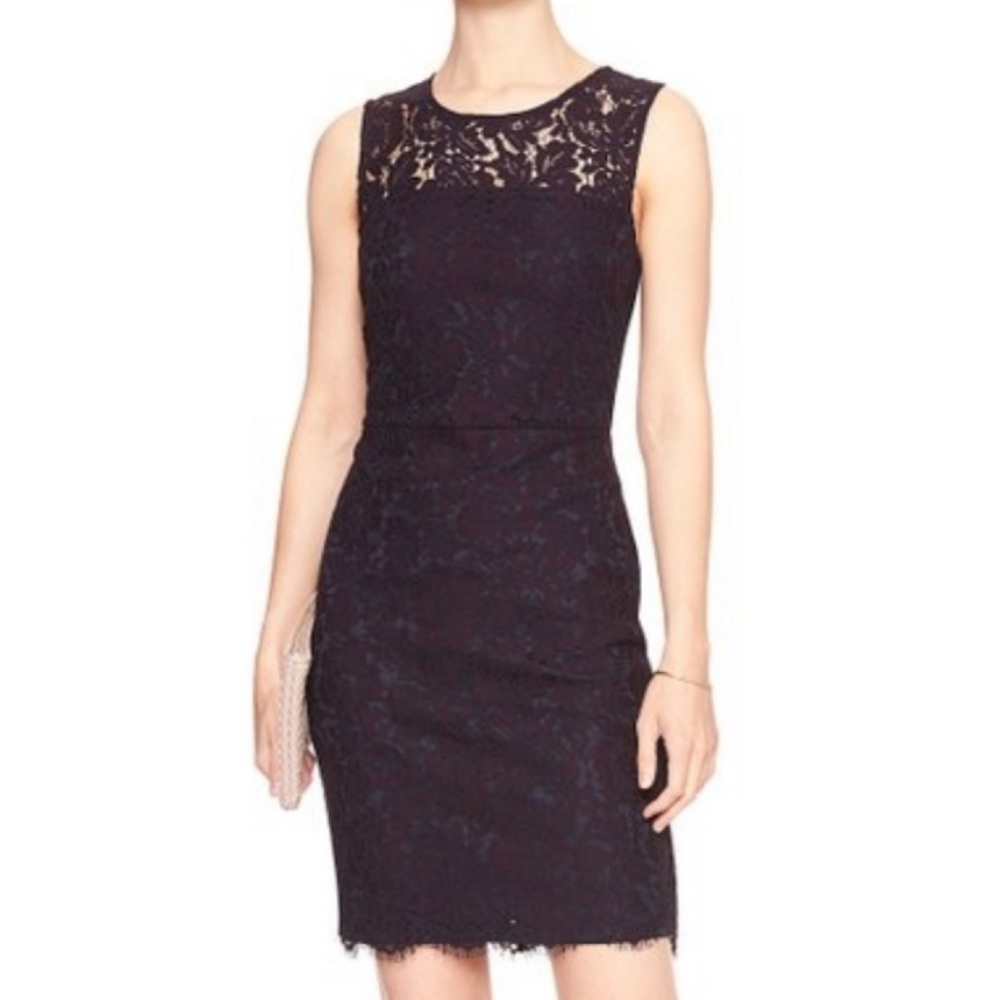 NWT Banana Republic Ruby Wine Lace Sheath …